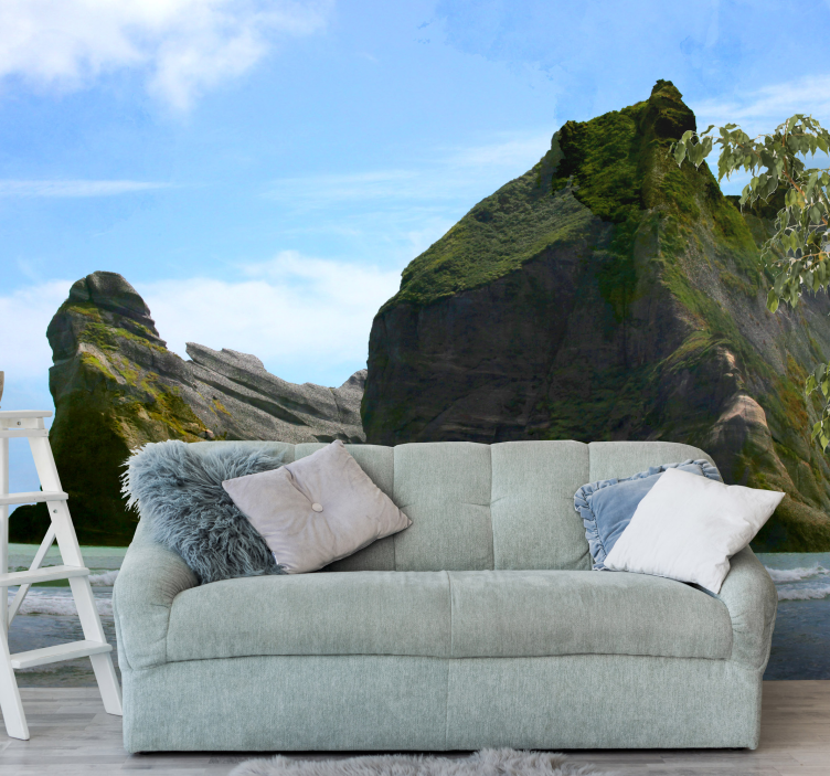 Wharariki-ranta valokuvatapetti meri - Tenstickers