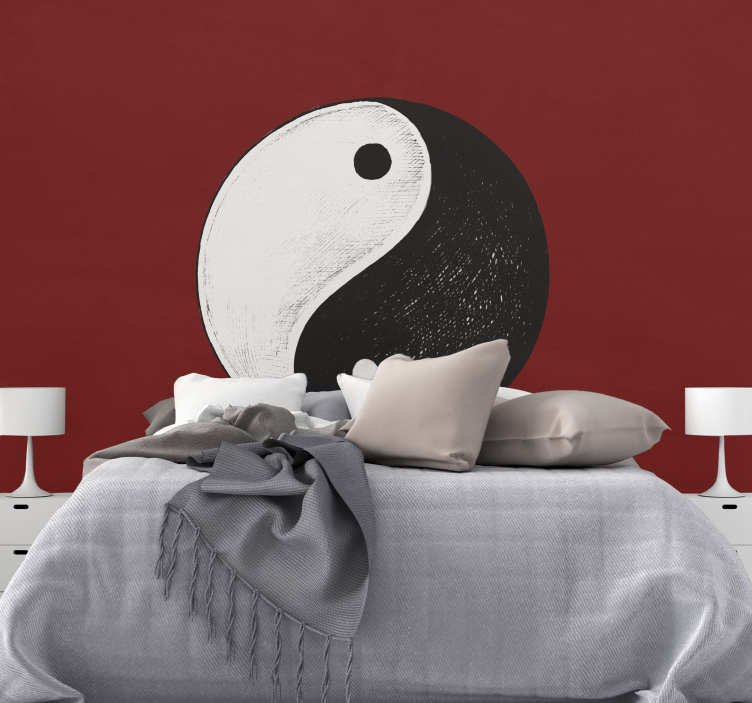 Yin yang -symboli päämakuuhuoneen valokuvatapetti - Tenstickers