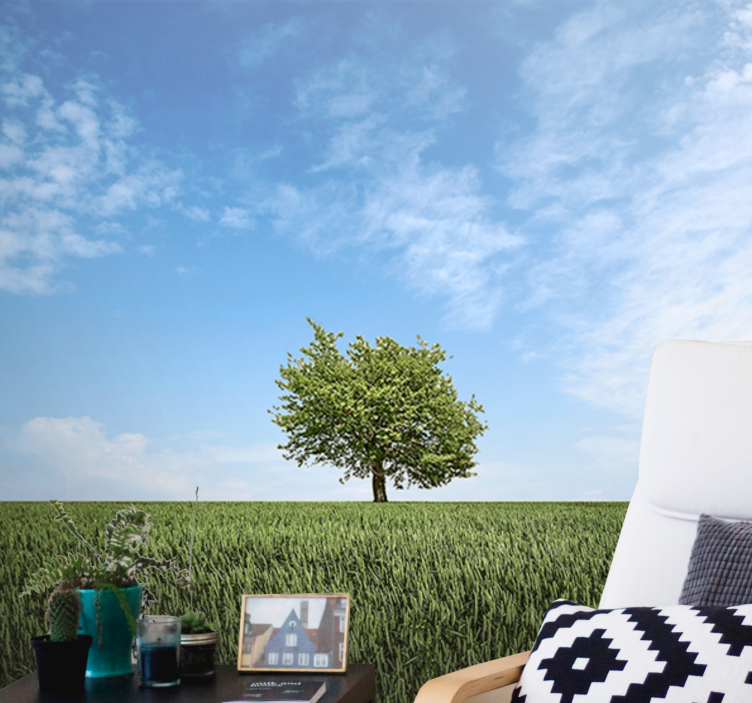 Yksinäinen puu maisema luonto valokuvatapetti - Tenstickers