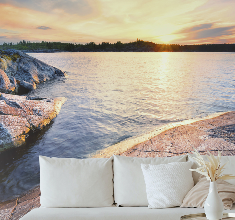 Ylös kallion maisemien tapetti kuvalla valokuvatapetti luonto - Tenstickers