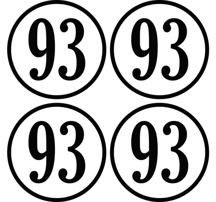 Mukautettu numero pyöreä modernit lasinaluset - Tenstickers