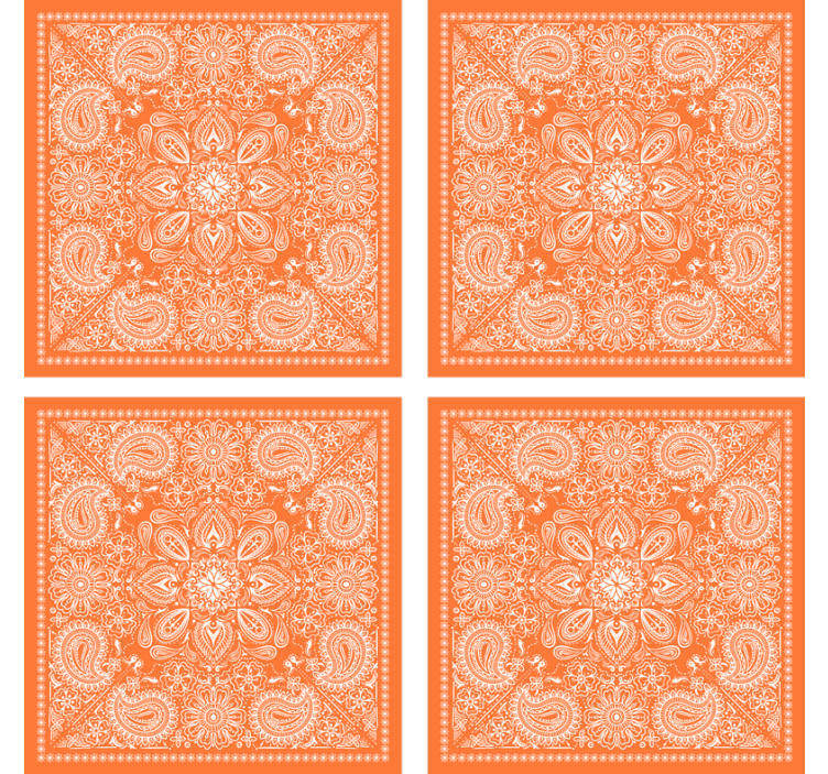 Paisley laatta suunnittelu juomalasinaluset - Tenstickers