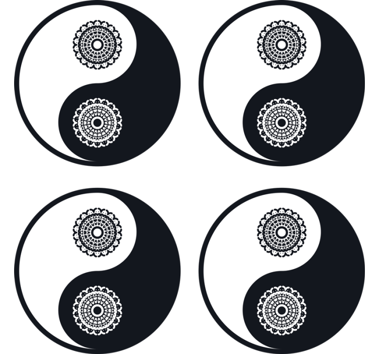 Hieno ying yang paisley lasinalunen - Tenstickers