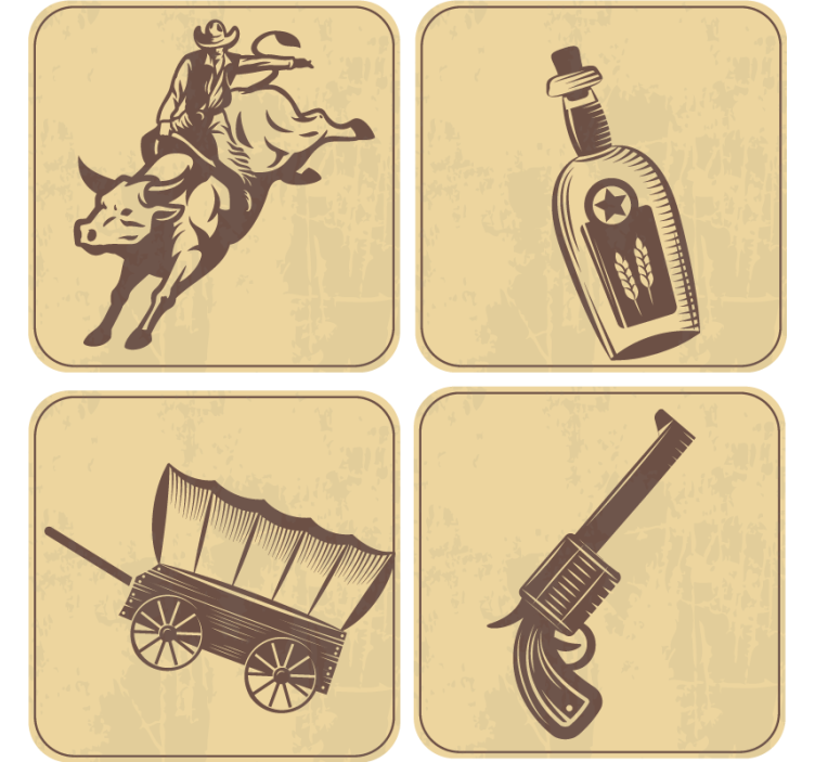 Rodeo cowboy vintage taide lasinalunen - Tenstickers