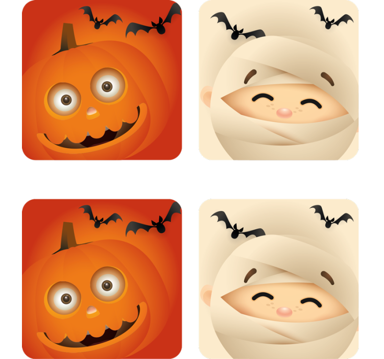 Iloinen kurpitsa ja muumi halloween lasinalunen - Tenstickers