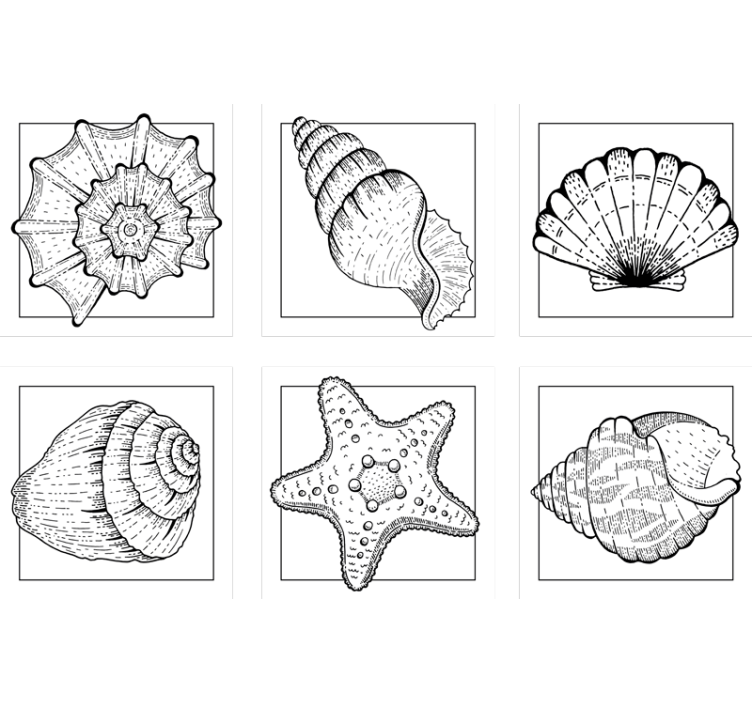 Monimutkaiset kuorikuvioiset lasinaluset - Tenstickers