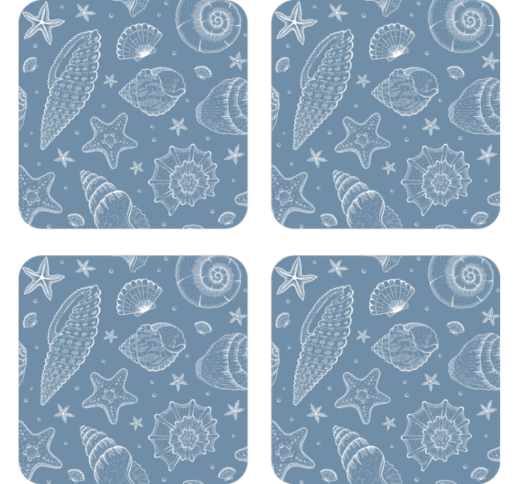 Kummajainen lasinalunen kuoret ja tähdet kuvio - Tenstickers