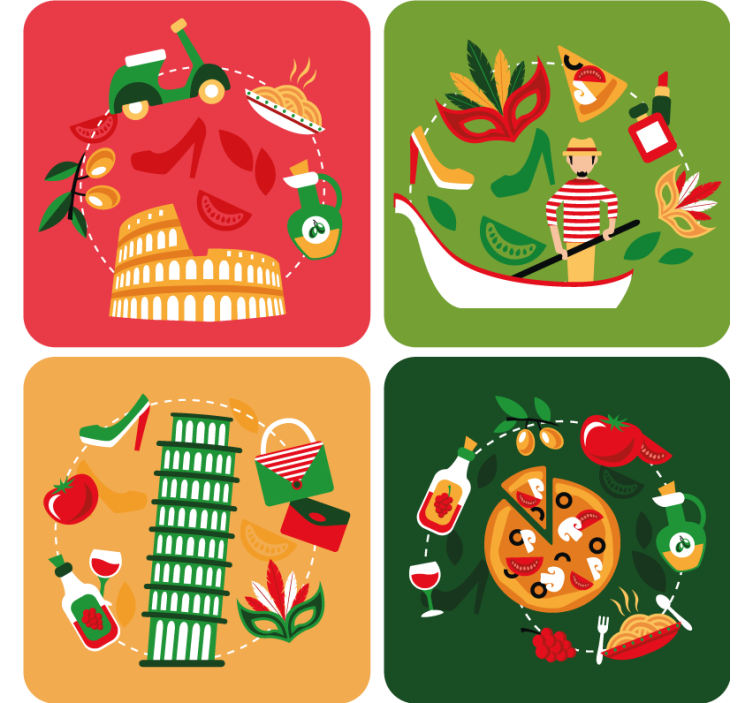 Tunnetuimmat kuvakkeet italia enemmän lasinaluset - Tenstickers