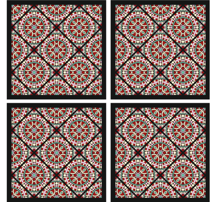 Geometrinen pyöreä kuviolasinalunen - Tenstickers