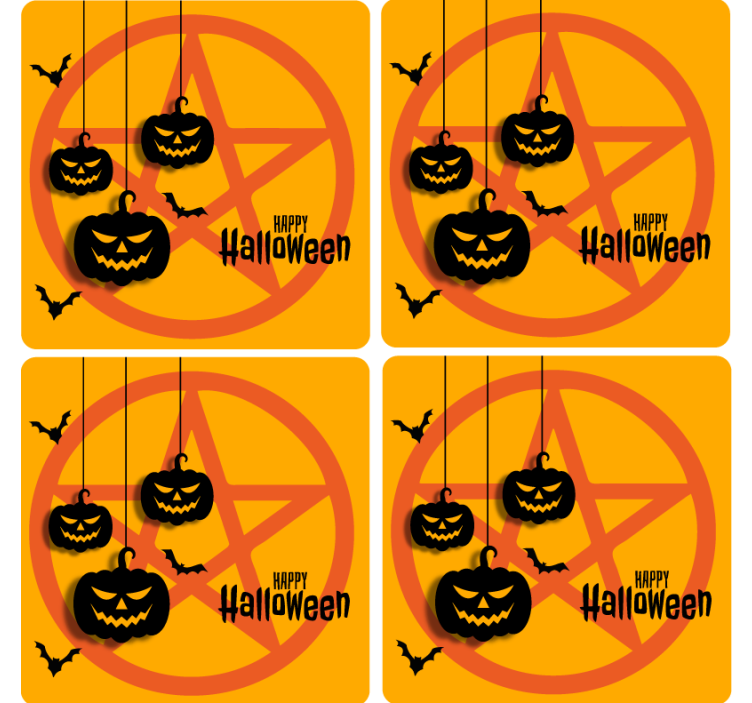 Pelottava kurpitsa-aihe Halloween lasinalunen - Tenstickers