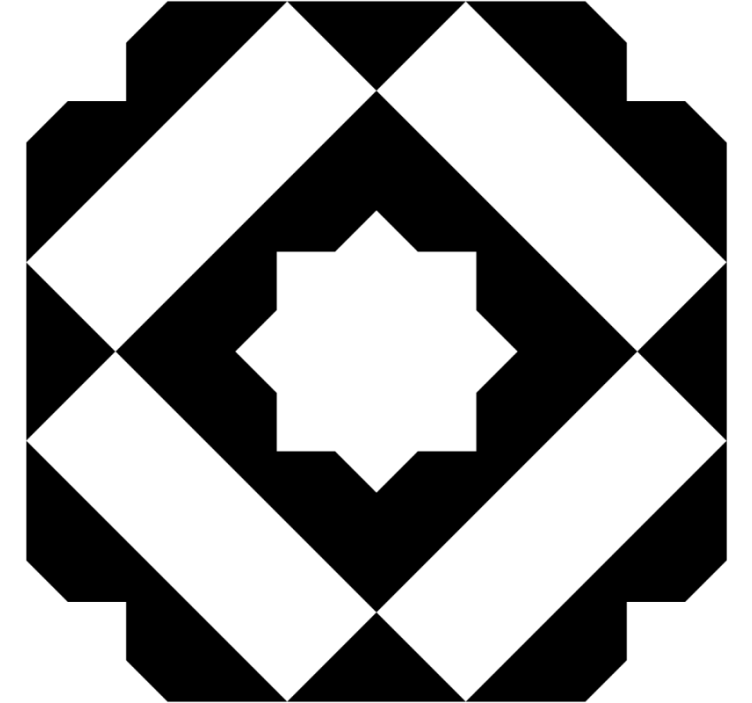 Geometrinen musta kuvio lasinalunen - Tenstickers