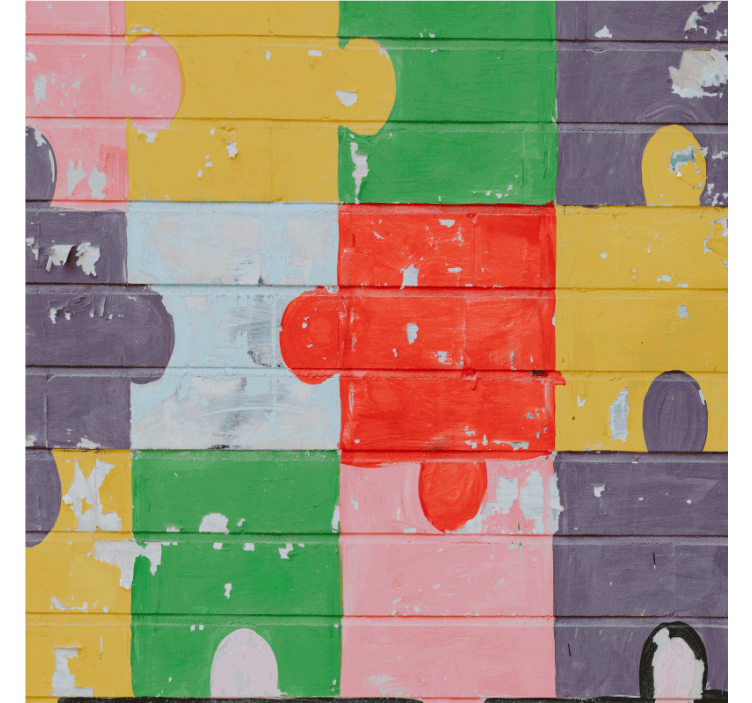 Puinen palapeli tekstuuri lasinalunen - Tenstickers