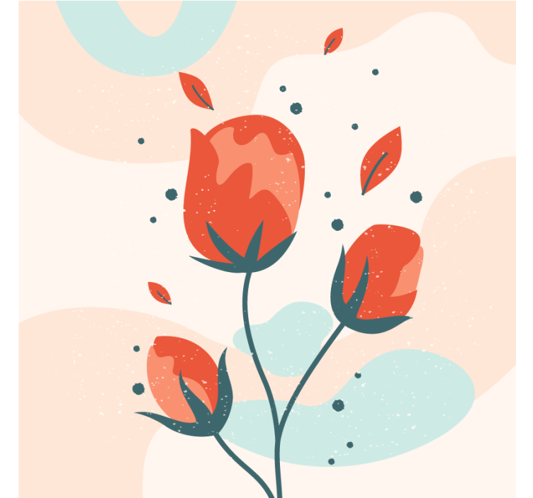 Moderni lasinalunen tyylikkäillä kukka-asetelmilla - Tenstickers