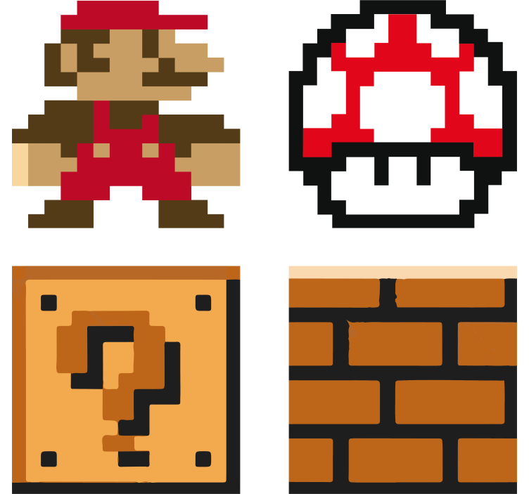 Super mario -teemat Kummajainen lasinalunen - Tenstickers