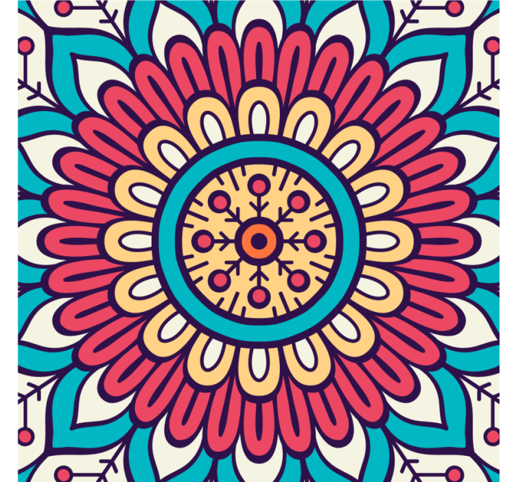 Kaarenmuotoinen kukkakuviolasinalunen - Tenstickers