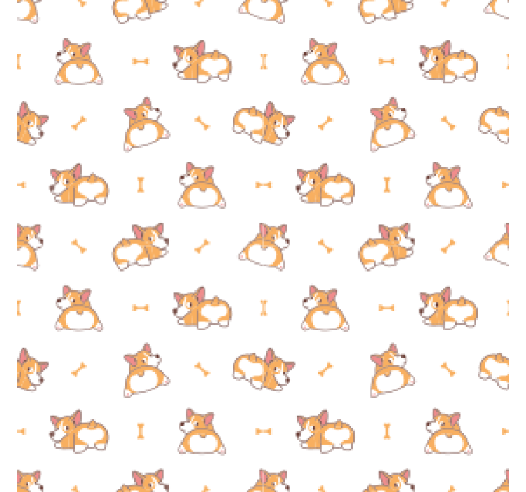 Kummajainen lasinalunen leikkisällä corgi-kuviolla - Tenstickers