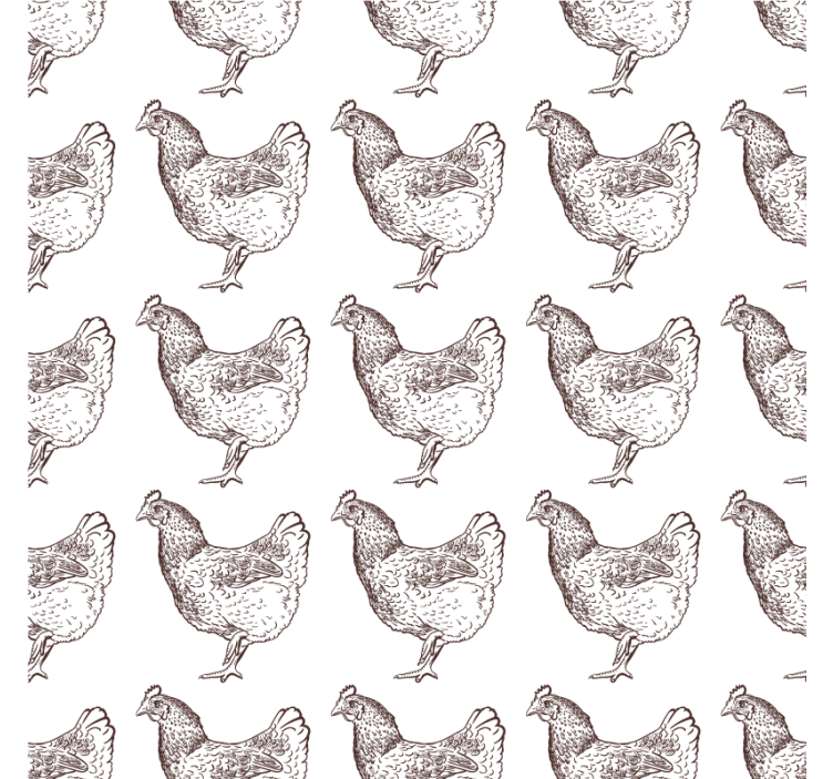 Alkuperäinen malli käsin piirretty kana modernit lasinaluset - Tenstickers