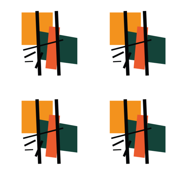 Moderni lasinalunen abstrakteilla geometrisilla muodoilla - Tenstickers