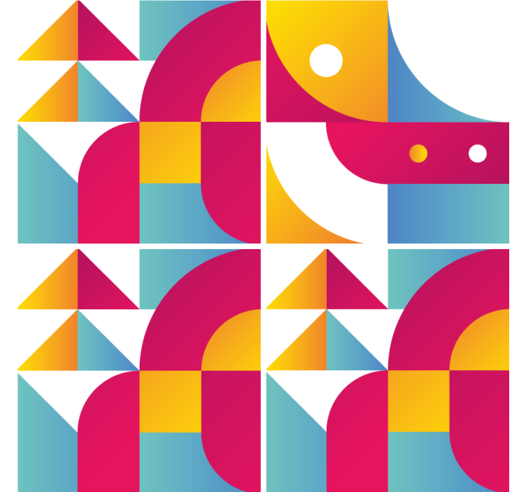 Geometriset muotokuvioiset lasinaluset - Tenstickers