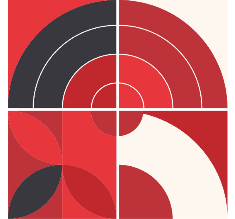 Punainen geometrinen taide modernit lasinaluset - Tenstickers