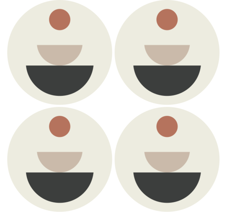 Kummajainen lasinalunen kerrokselliset pyöreät muodot - Tenstickers