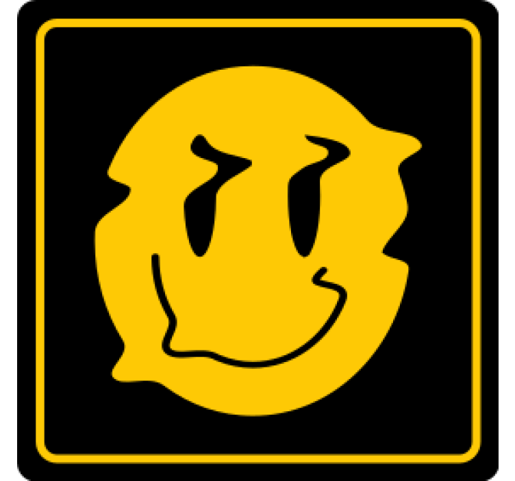 Keltainen vääristynyt hymy modernit lasinaluset - Tenstickers