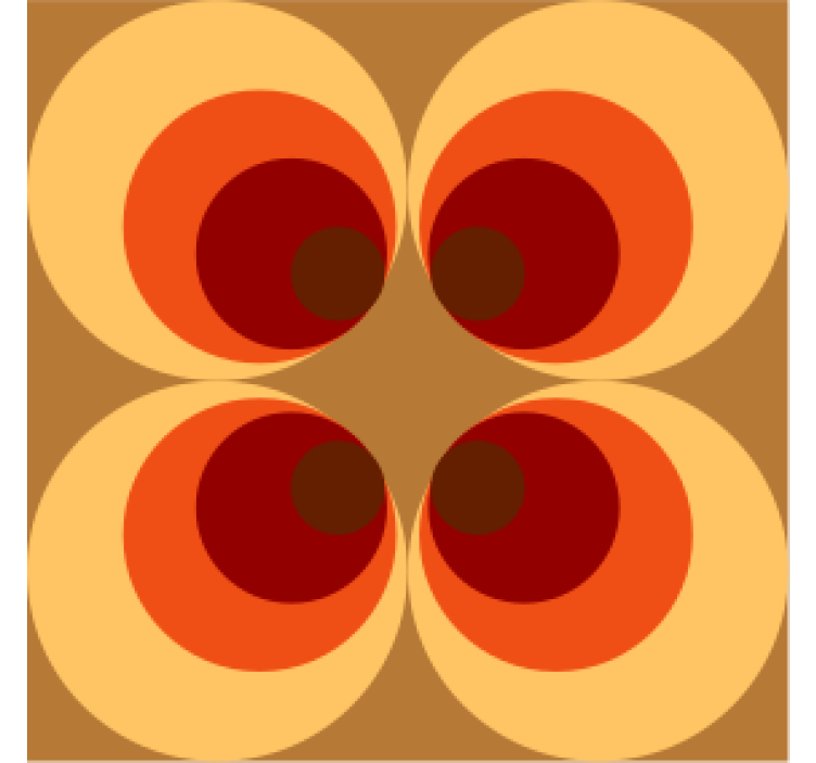 Oranssin sävyt ympyrät vintage lasinalunen - Tenstickers