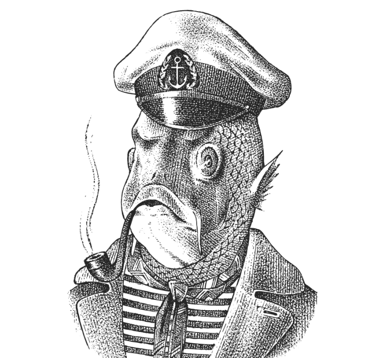 Kummajainen kalahahmo lasinalunen - Tenstickers