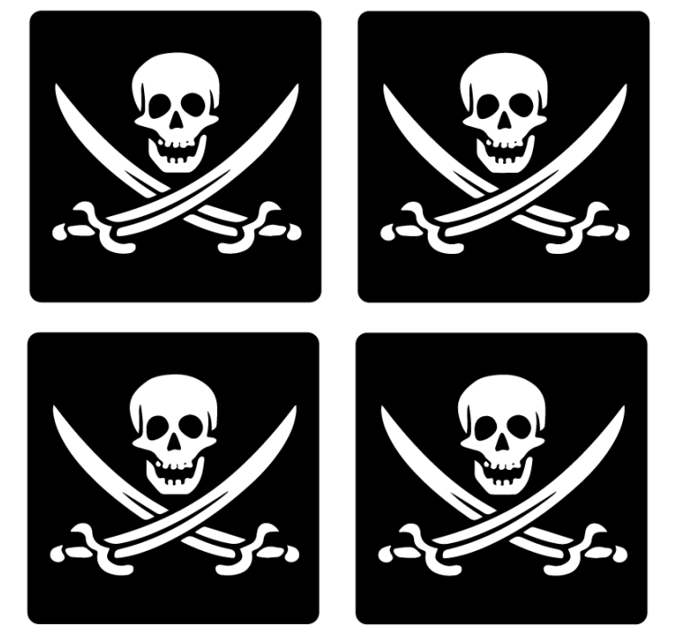 Merirosvo jolly roger Kummajainen lasinalunen - Tenstickers