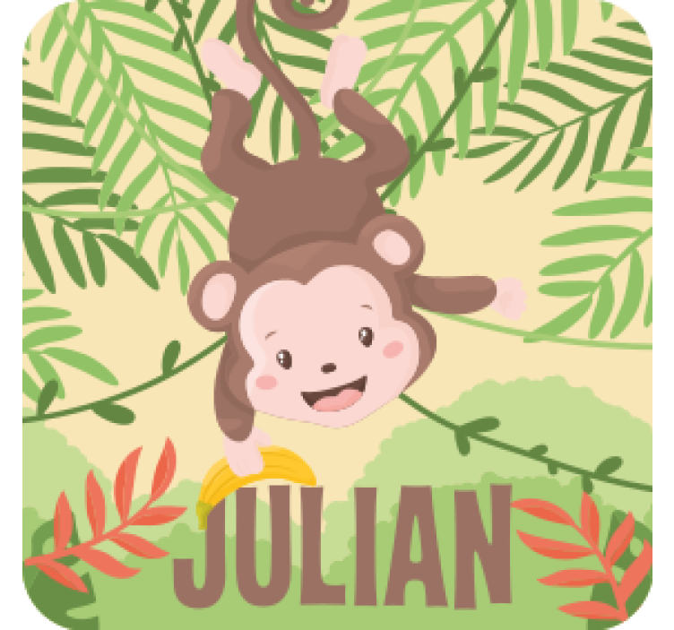 Leikkisä apina kummajainen lasinalunen - Tenstickers