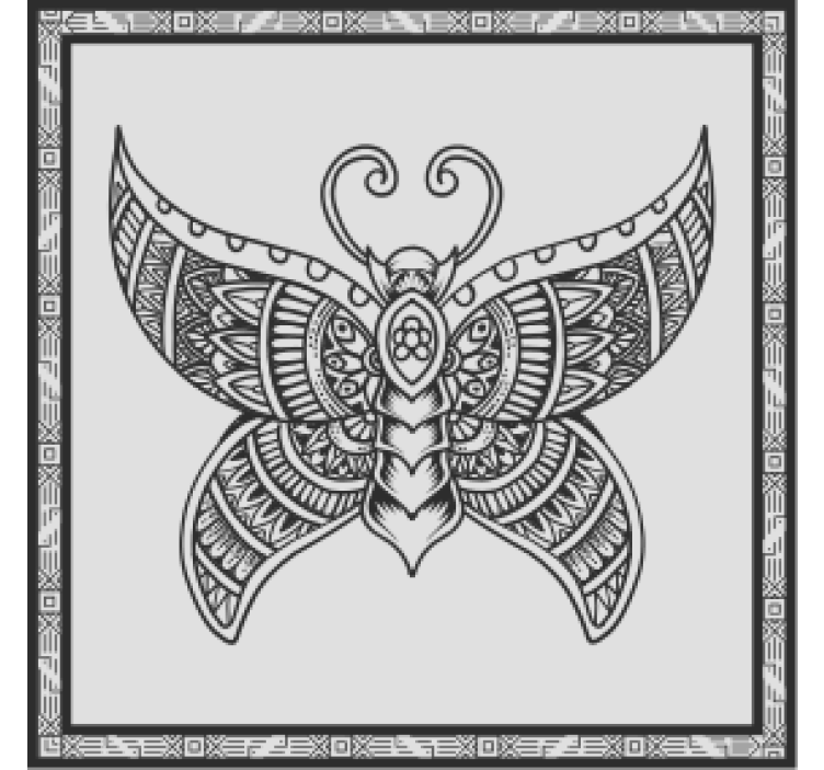 Vintage lasinalunen monimutkaisella perhosikuvioinnilla - Tenstickers