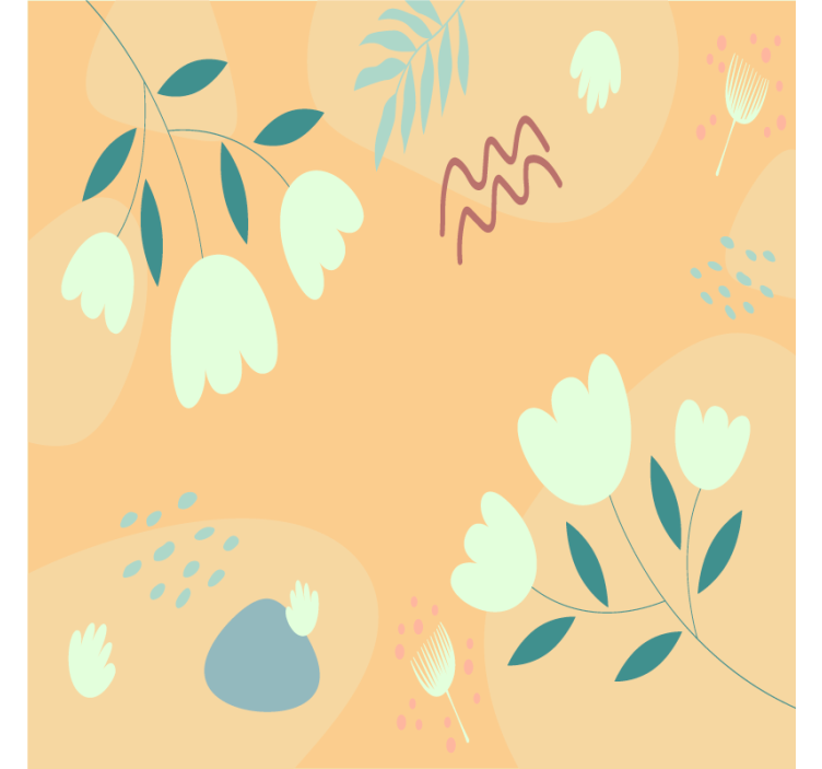 Moderni lasinalunen kukkaminimalistisilla kuvioilla - Tenstickers