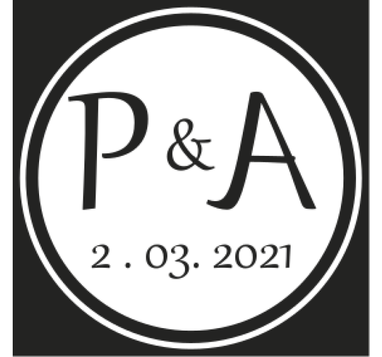 Omanlainen lasinalunen nimikirjaimilla - Tenstickers