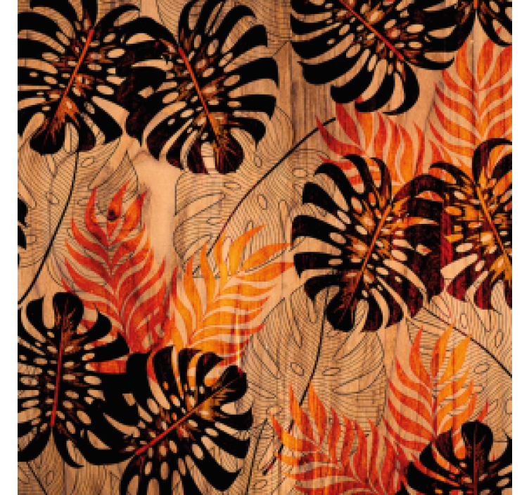 Tropiikkikasvien kuvioinen lasinalunen - Tenstickers