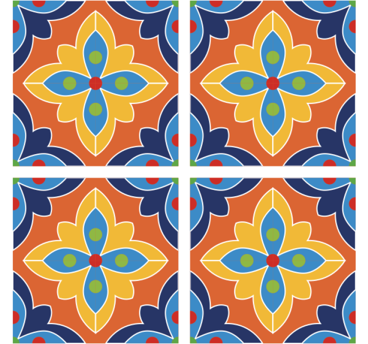 Värikäs kukkakuva lasinalunen - Tenstickers