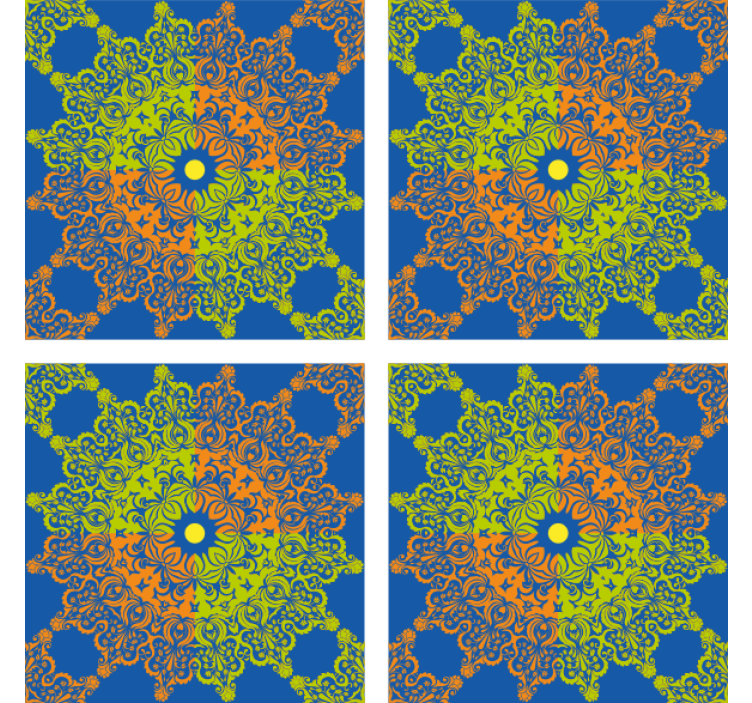 Sininen kukka marokko -tyyliin laatta lasinalunen - Tenstickers