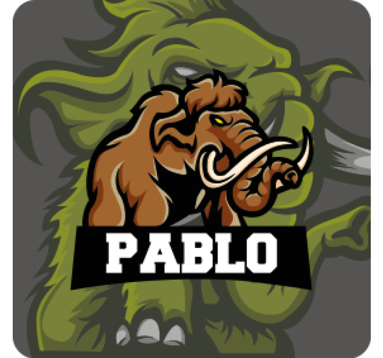 Kummajainen lasinalunen mammuttiembleemitaide - Tenstickers