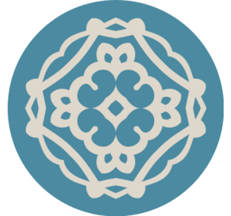 Antiikki vintage sininen ja valkoinen kuvio vintage lasinalunen - Tenstickers