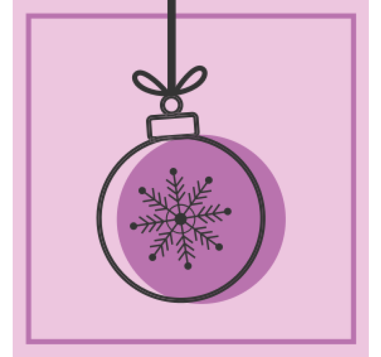 Vaaleanpunainen lumihiutale pallo jouluiset lasinaluset - Tenstickers