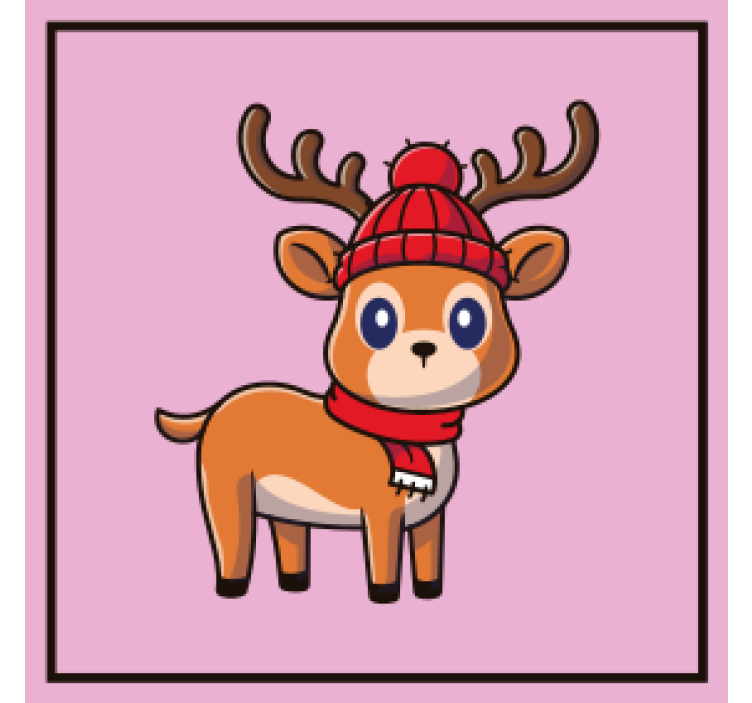 Söpö poro huivissa halloween lasinalunen - Tenstickers