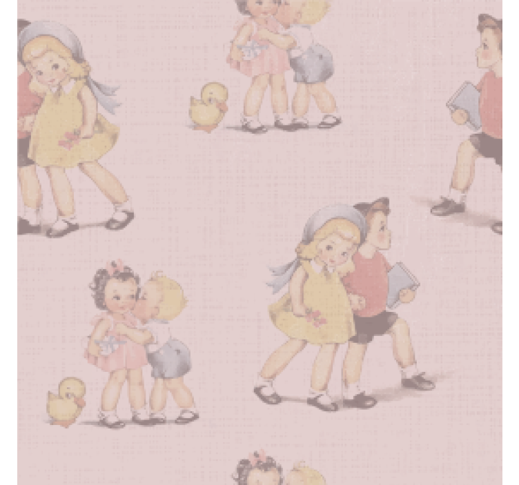 Leikkisät lasten kuvitukset vintage lasinalunen - Tenstickers