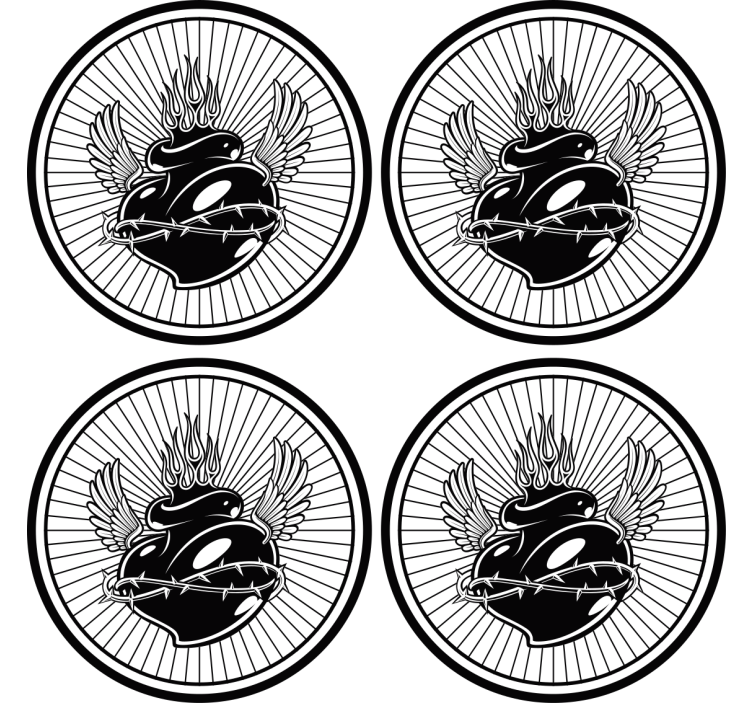 Kummajainen lasinalunen siivekkäällä sydämellä piikeillä - Tenstickers