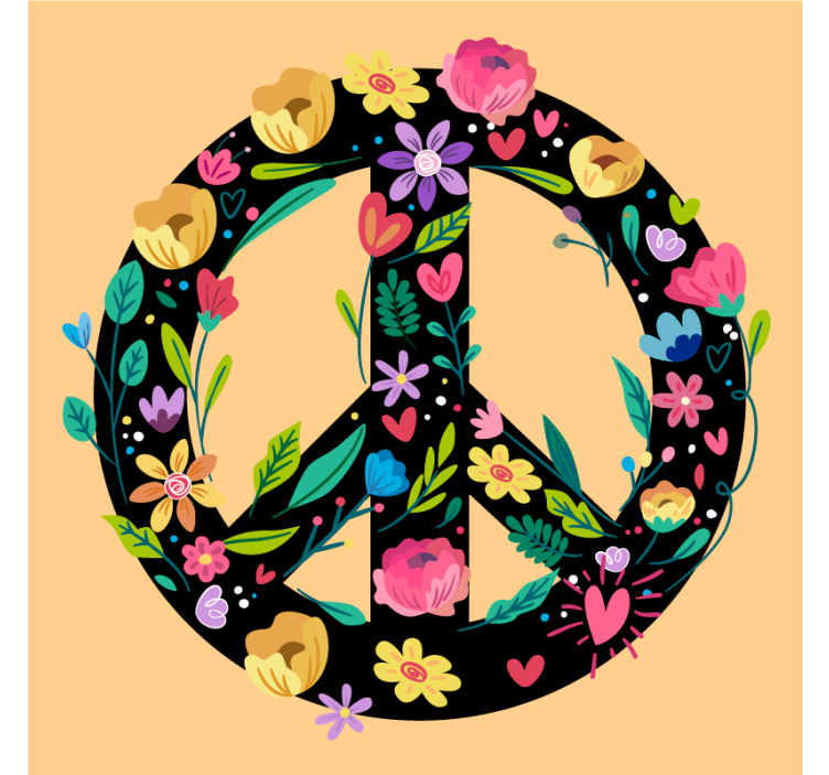 Kasvimaailman rauhan symboli lasinalusena - Tenstickers