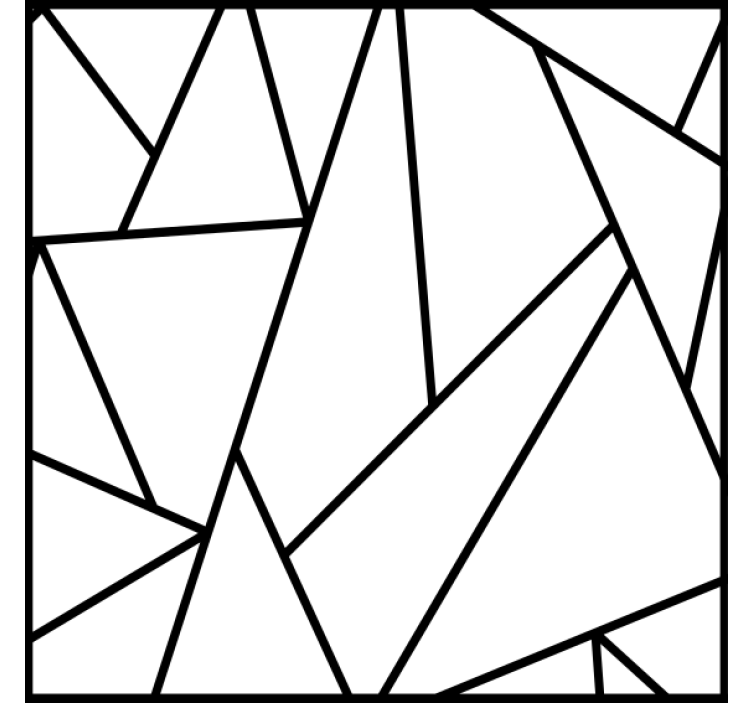 Geometriset mustat viivat lasinalunen - Tenstickers