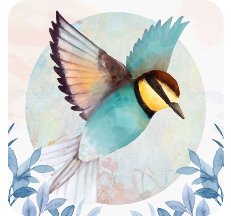 Kummajainen lasinalunen värikäs lentävä lintu - Tenstickers