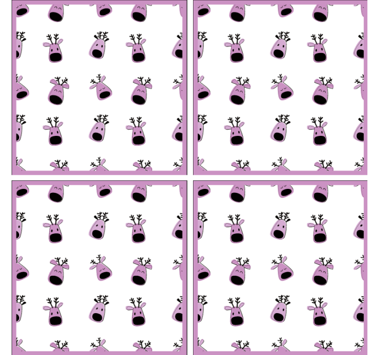 Leikkisät poron kasvot jouluinen lasinalunen - Tenstickers