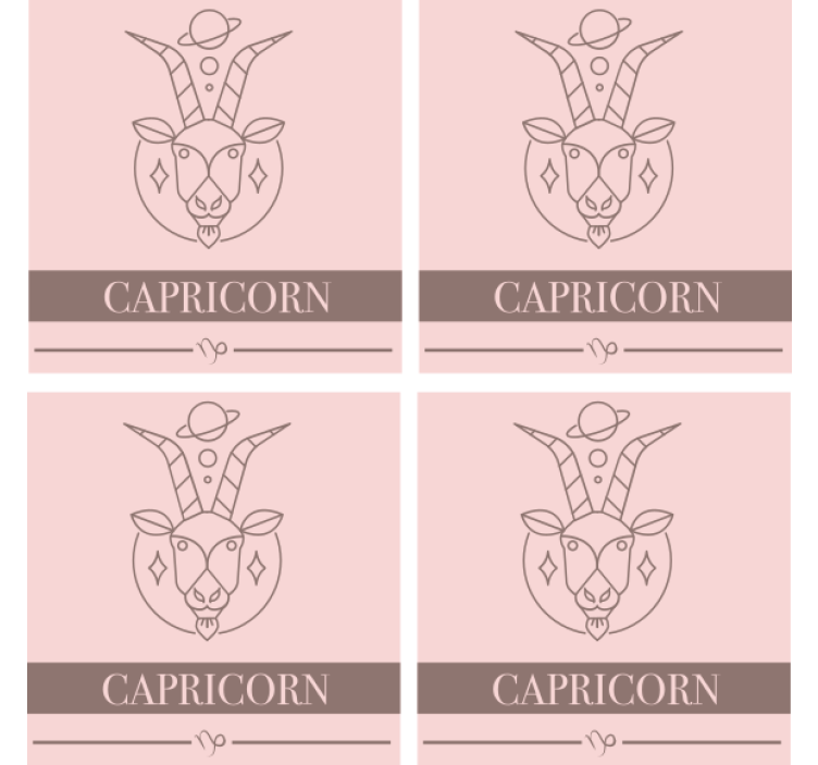 Vintage lasinalunen kauriin horoskooppimerkki - Tenstickers
