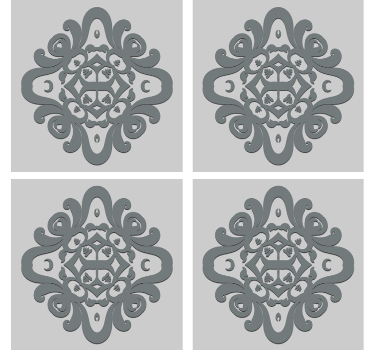 3d-tehoste kukkamuodot laatta lasinalunen - Tenstickers