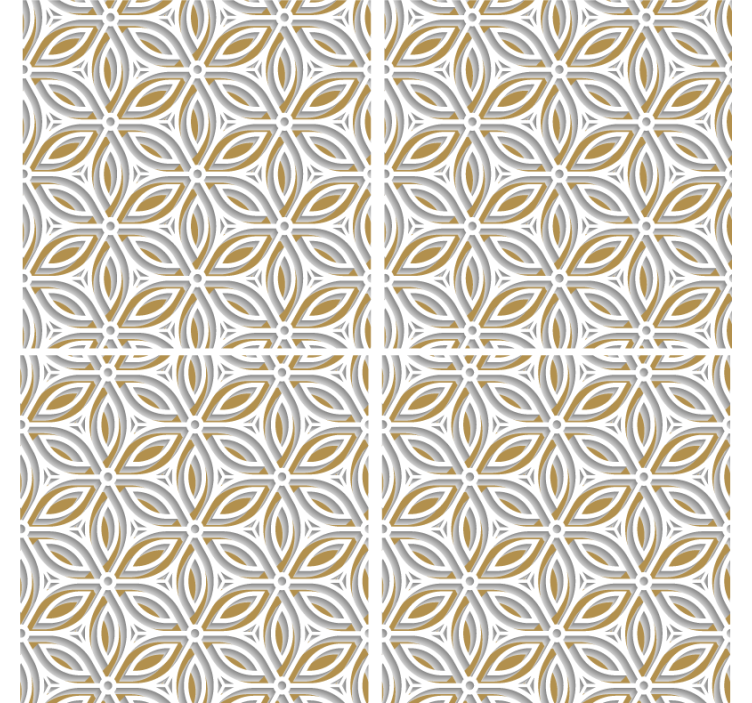 Monimutkainen kukkaelementti lasinalunen - Tenstickers