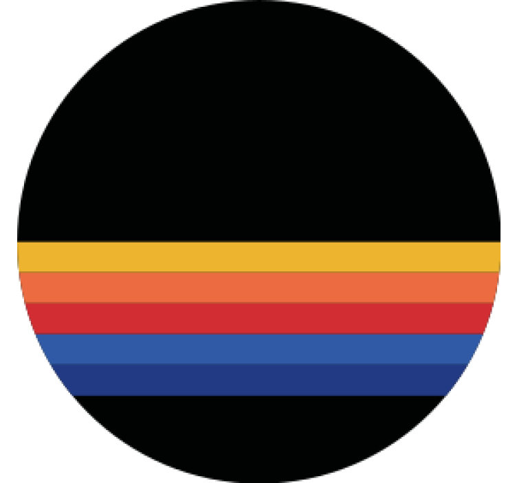 Värikäs raidallinen pyöreä lasinalunen - Tenstickers